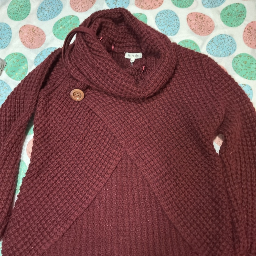Miracle USA SWEATER cowl Neck M/l Scandi Minimal Balletcore Fairy Resortcore